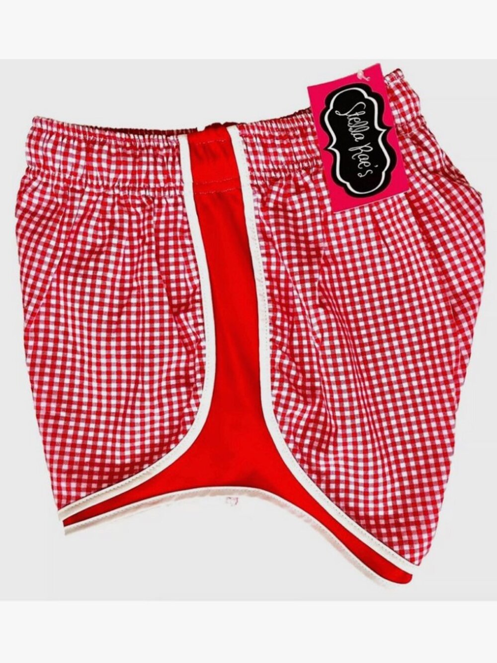 NWT! NEW! LAUREN JAMES SHORTIES RED GINGHAM PREPPY RUNNING SHORTS WOMENS SIZE XS